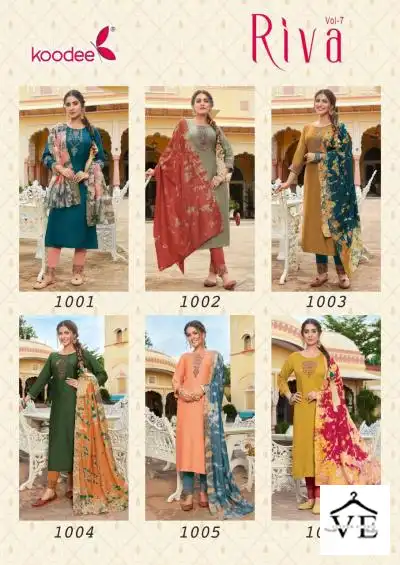 Koodee Riva Vol 7 Viscose Wholesale Readymade Salwar Suit Catalog — Wholesale Salwar Suits, MPA wholesale from Surat — view 7