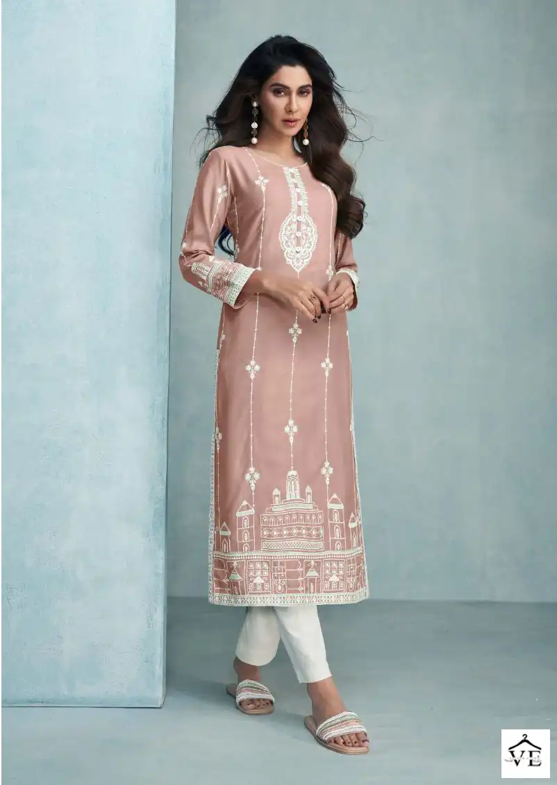 Vamika Rooh Vol 6 Gold Pure Rayon Viscose Wholesale Kurti With Pant Catalog — Wholesale Kurtis, MPA wholesale from Surat — view 2