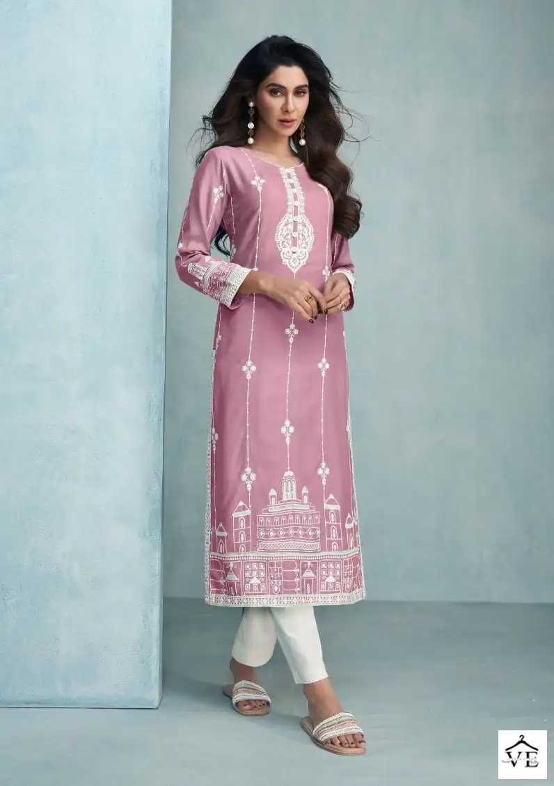 Vamika Rooh Vol 6 Gold Pure Rayon Viscose Wholesale Kurti With Pant Catalog — Wholesale Kurtis, MPA wholesale from Surat — view 3