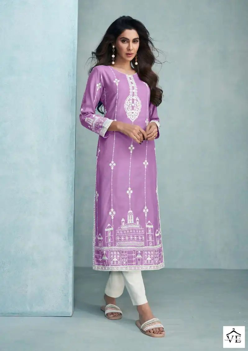 Vamika Rooh Vol 6 Gold Pure Rayon Viscose Wholesale Kurti With Pant Catalog — Wholesale Kurtis, MPA wholesale from Surat — view 4