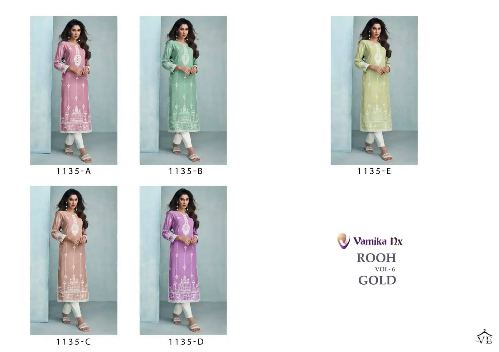 Vamika Rooh Vol 6 Gold Pure Rayon Viscose Wholesale Kurti With Pant Catalog — Wholesale Kurtis, MPA wholesale from Surat — view 6
