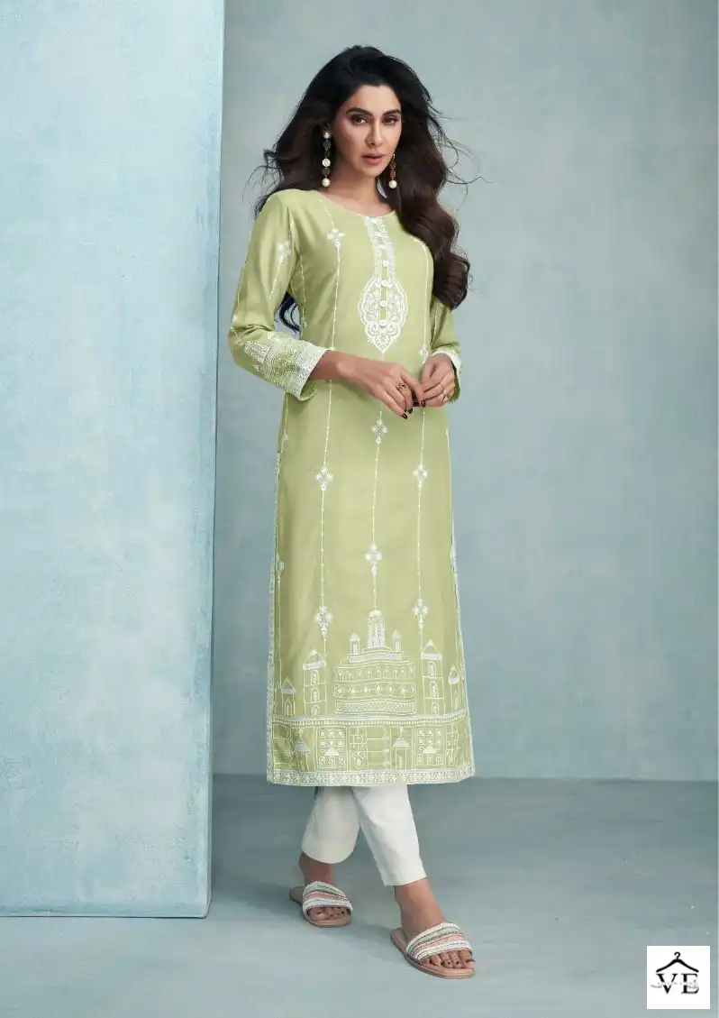 Vamika Rooh Vol 6 Gold Pure Rayon Viscose Wholesale Kurti With Pant Catalog — Wholesale Kurtis, MPA wholesale from Surat — view 5