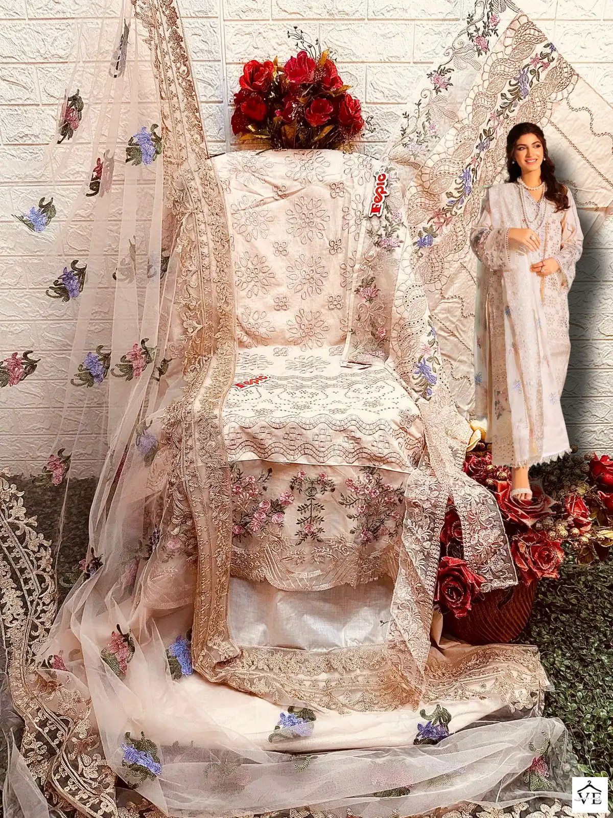 Fepic Rosemeen Lawn 23 Pure Cotton Wholesale Pakistani Salwar Suit Catalog — Wholesale Salwar Suits, MPA wholesale from Surat - Gallery Image 5