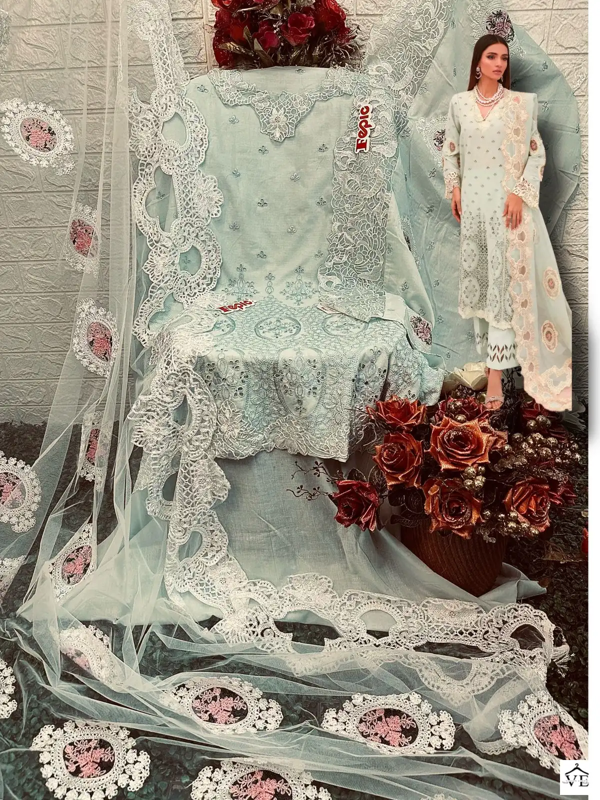 Fepic Rosemeen Lawn 23 Pure Cotton Wholesale Pakistani Salwar Suit Catalog — Wholesale Salwar Suits, MPA wholesale from Surat - Gallery Image 6