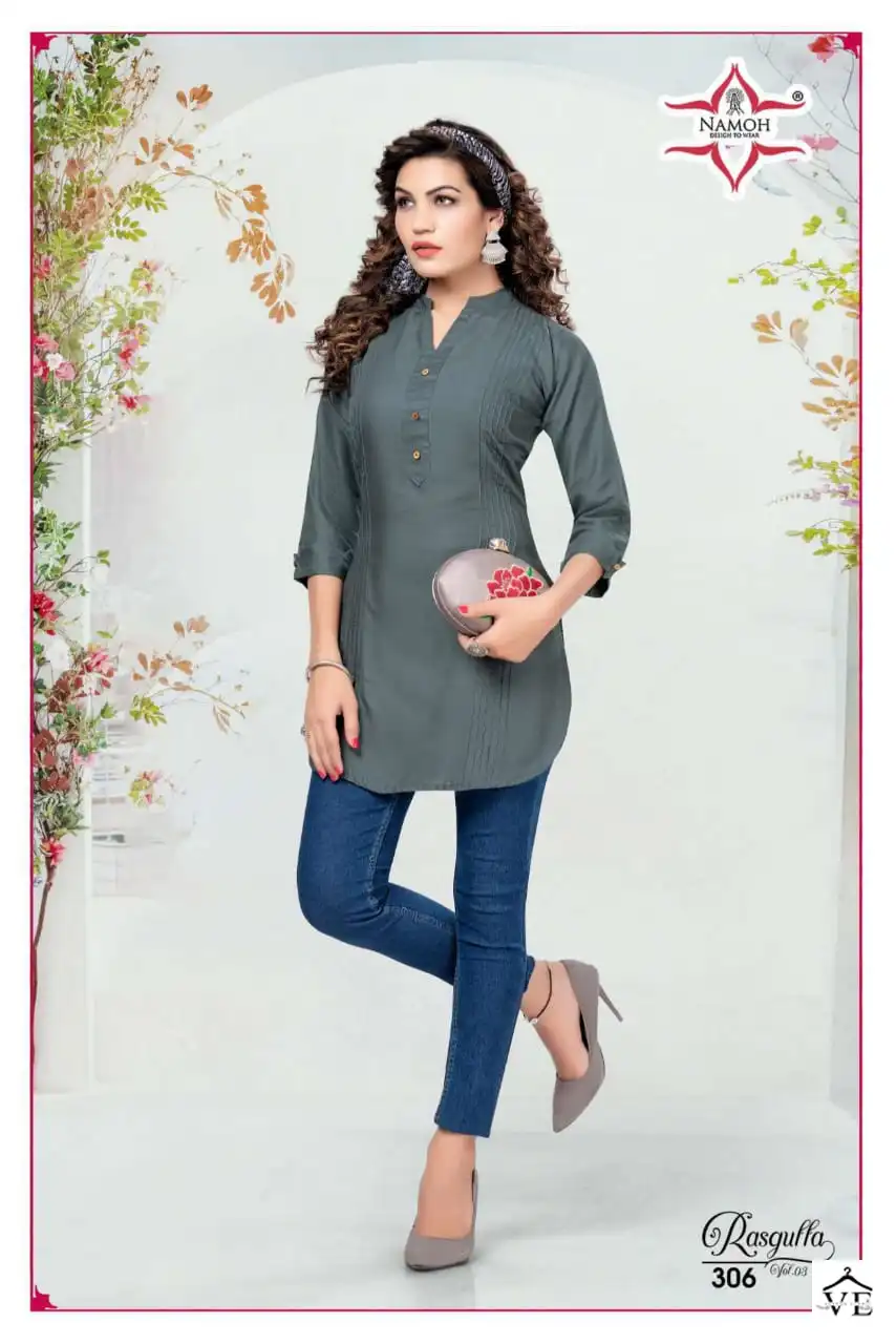 Vardan Ethnic Rasgulla Vol 3 Fancy Rayon Wholesale Kurtis Catalog — Wholesale Kurtis, MPA wholesale from Surat - Gallery Image 3