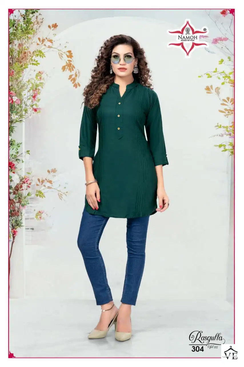 Vardan Ethnic Rasgulla Vol 3 Fancy Rayon Wholesale Kurtis Catalog — Wholesale Kurtis, MPA wholesale from Surat - Gallery Image 4