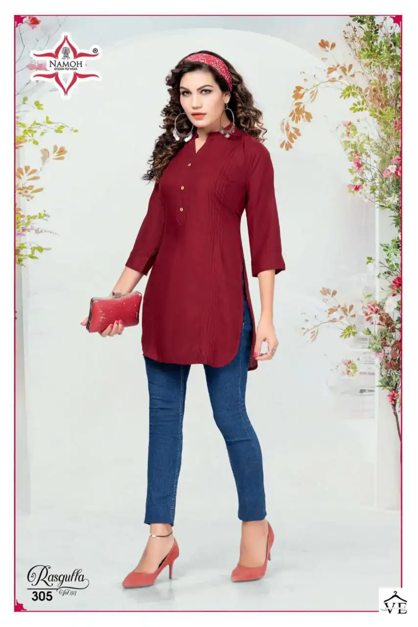 Vardan Ethnic Rasgulla Vol 3 Fancy Rayon Wholesale Kurtis Catalog — Wholesale Kurtis, MPA wholesale from Surat - Gallery Image 8