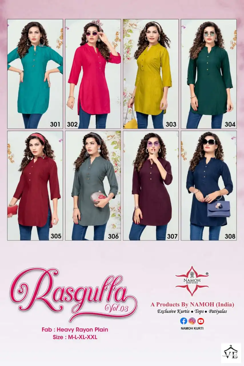Vardan Ethnic Rasgulla Vol 3 Fancy Rayon Wholesale Kurtis Catalog — Wholesale Kurtis, MPA wholesale from Surat — view 9
