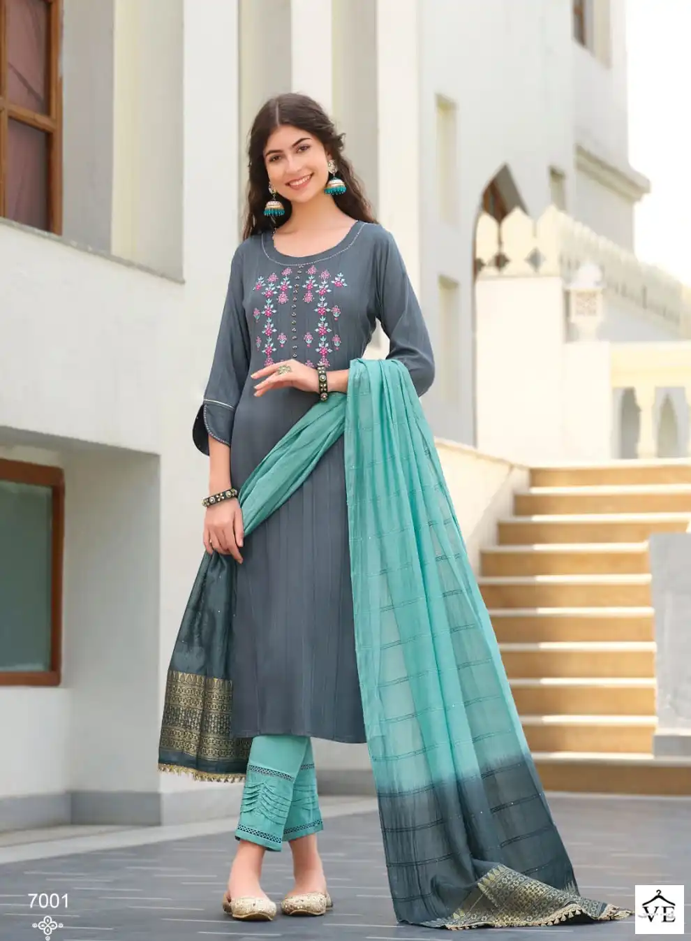 Karissa Saloni Premium Pure Rayon Wholesale Readymade Salwar Suit Catalog — Wholesale Salwar Suits, Karissa wholesale from Surat — view 4