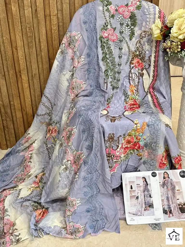Mehboob Sana Safinz Needle Lawn Cotton Wholesale Pakistani Salwar Suit Catalog — Wholesale Salwar Suits, MPA wholesale from Surat - Gallery Image 4