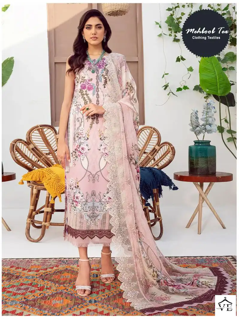 Mehboob Sana Safinz Needle Lawn Cotton Wholesale Pakistani Salwar Suit Catalog — Wholesale Salwar Suits, MPA wholesale from Surat - Gallery Image 5