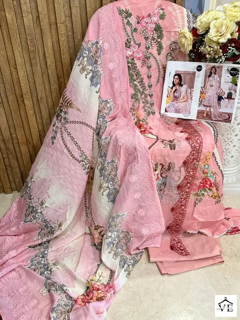 Mehboob Sana Safinz Needle Lawn Cotton Wholesale Pakistani Salwar Suit Catalog — Wholesale Salwar Suits, MPA wholesale from Surat - Gallery Image 6