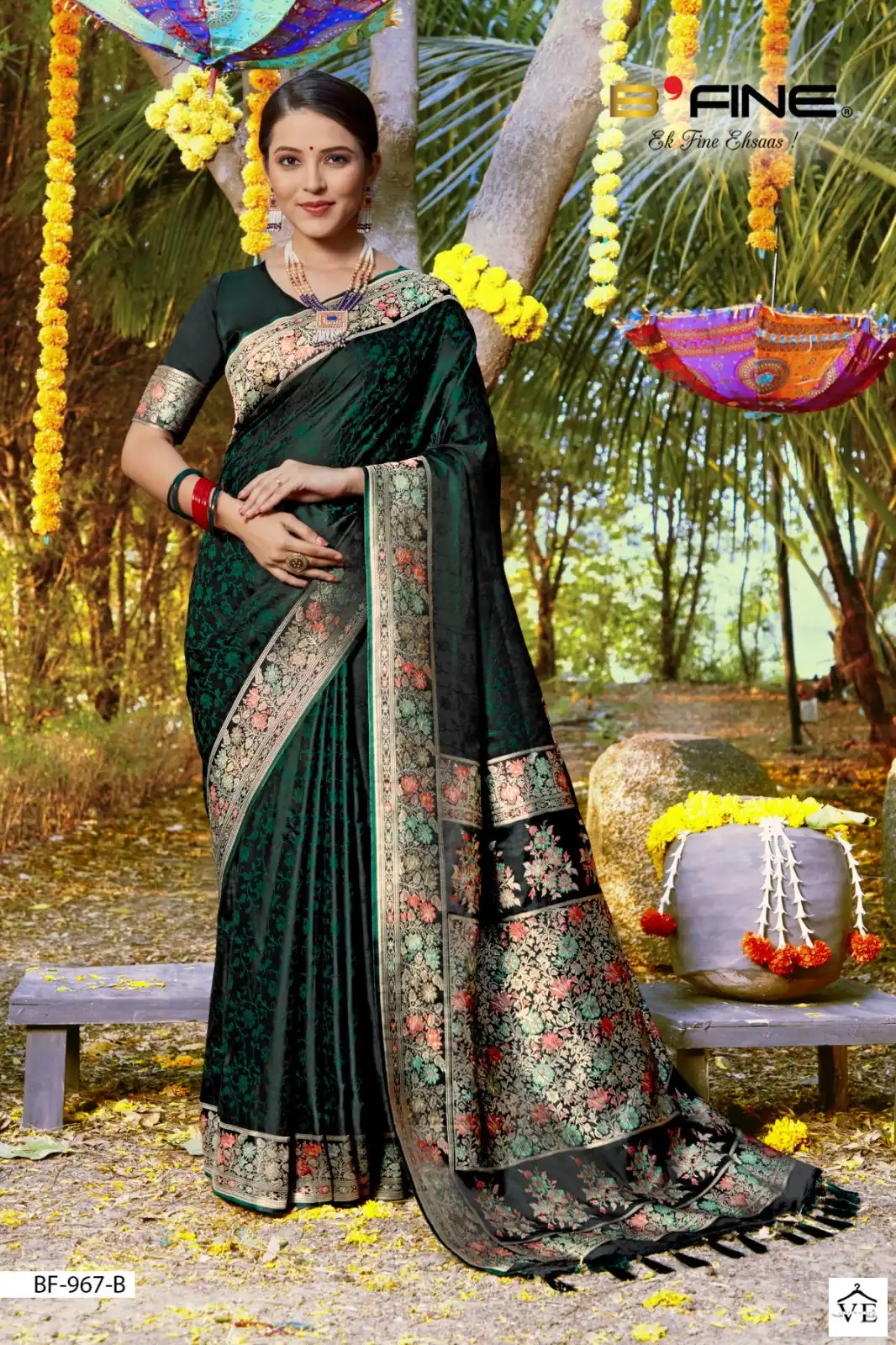 Vardan Ethnic Satin Silk Vol 2 Satin Silk Wholesale Sarees Catalog — Wholesale Sarees, MPA wholesale from Surat - Gallery Image 3