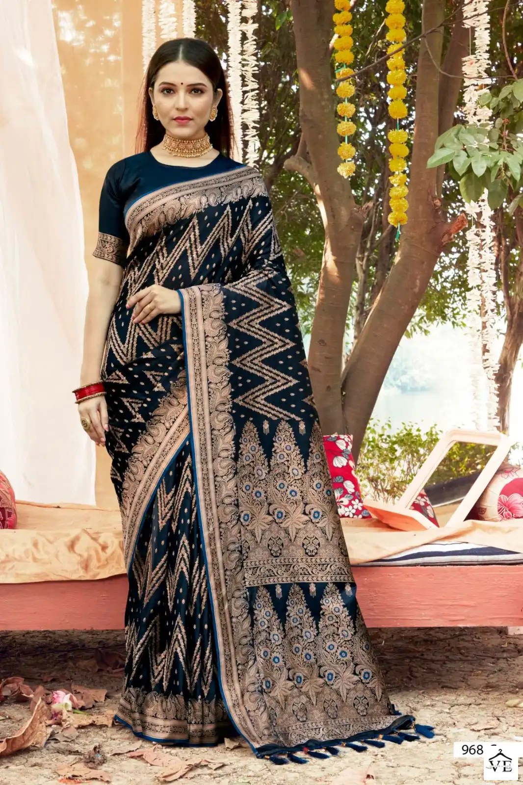 Vardan Ethnic Satin Vol 3 Satin Silk Wholesale Sarees Catalog — Wholesale Sarees, MPA wholesale from Surat - Gallery Image 4