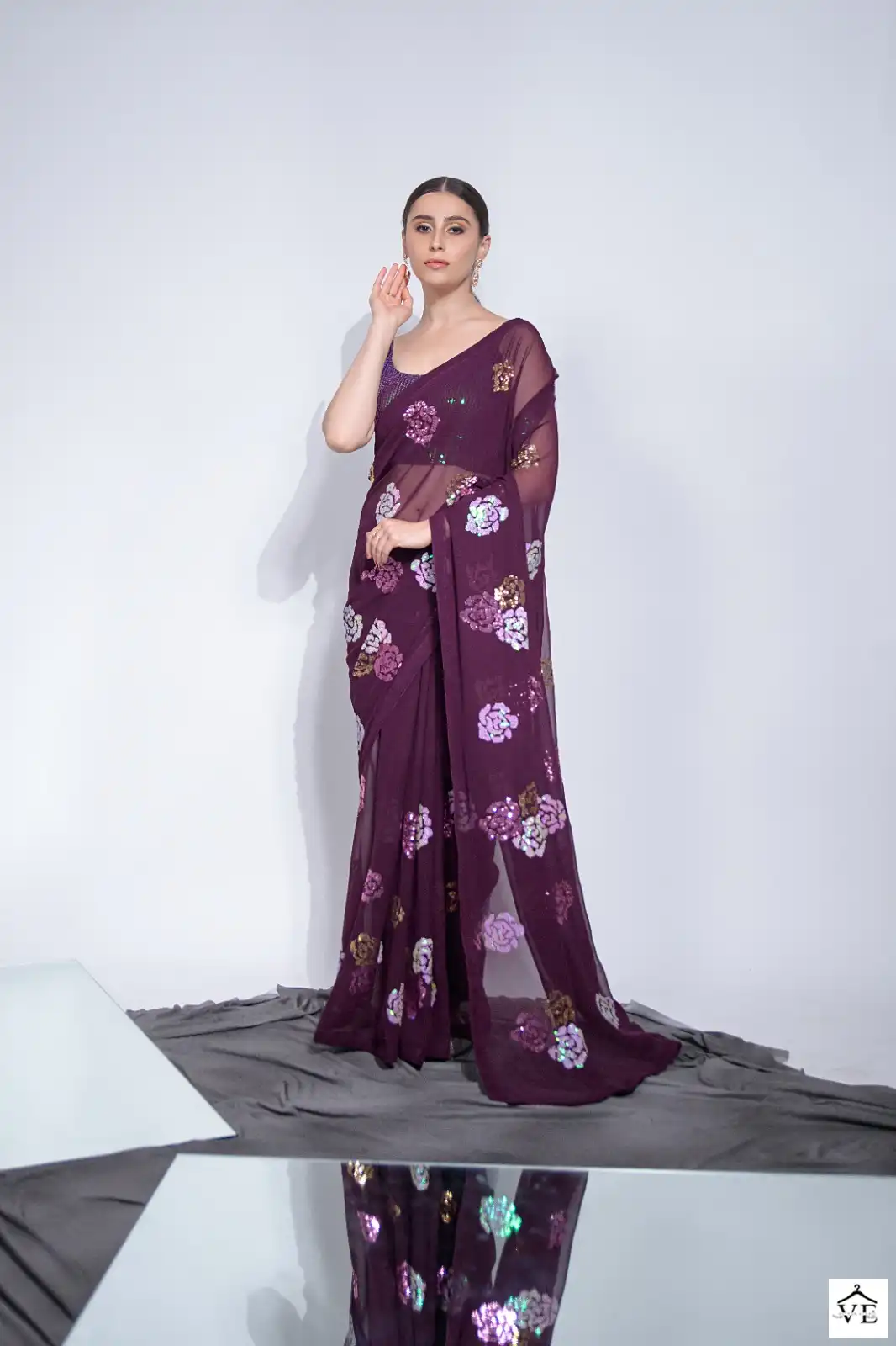 Vardan Ethnic Sequence Vol 16 Heavy Georgette Wholesale Sarees Catalog — Wholesale Sarees, MPA wholesale from Surat — view 3