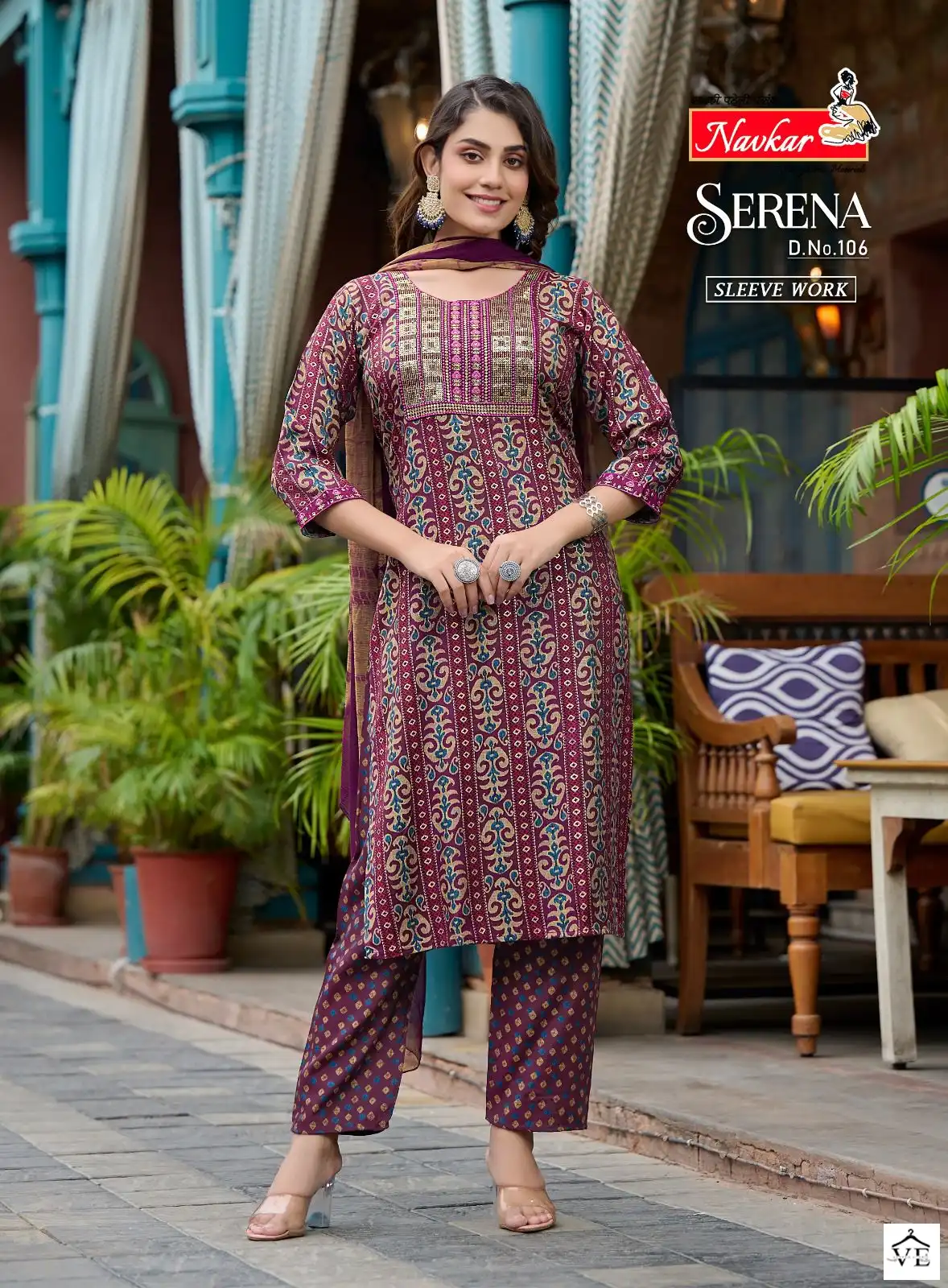 Navkar Serena Rayon Foil Print Wholesale Readymade Salwar Suit Catalog — Wholesale Salwar Suits, MPA wholesale from Surat — view 3