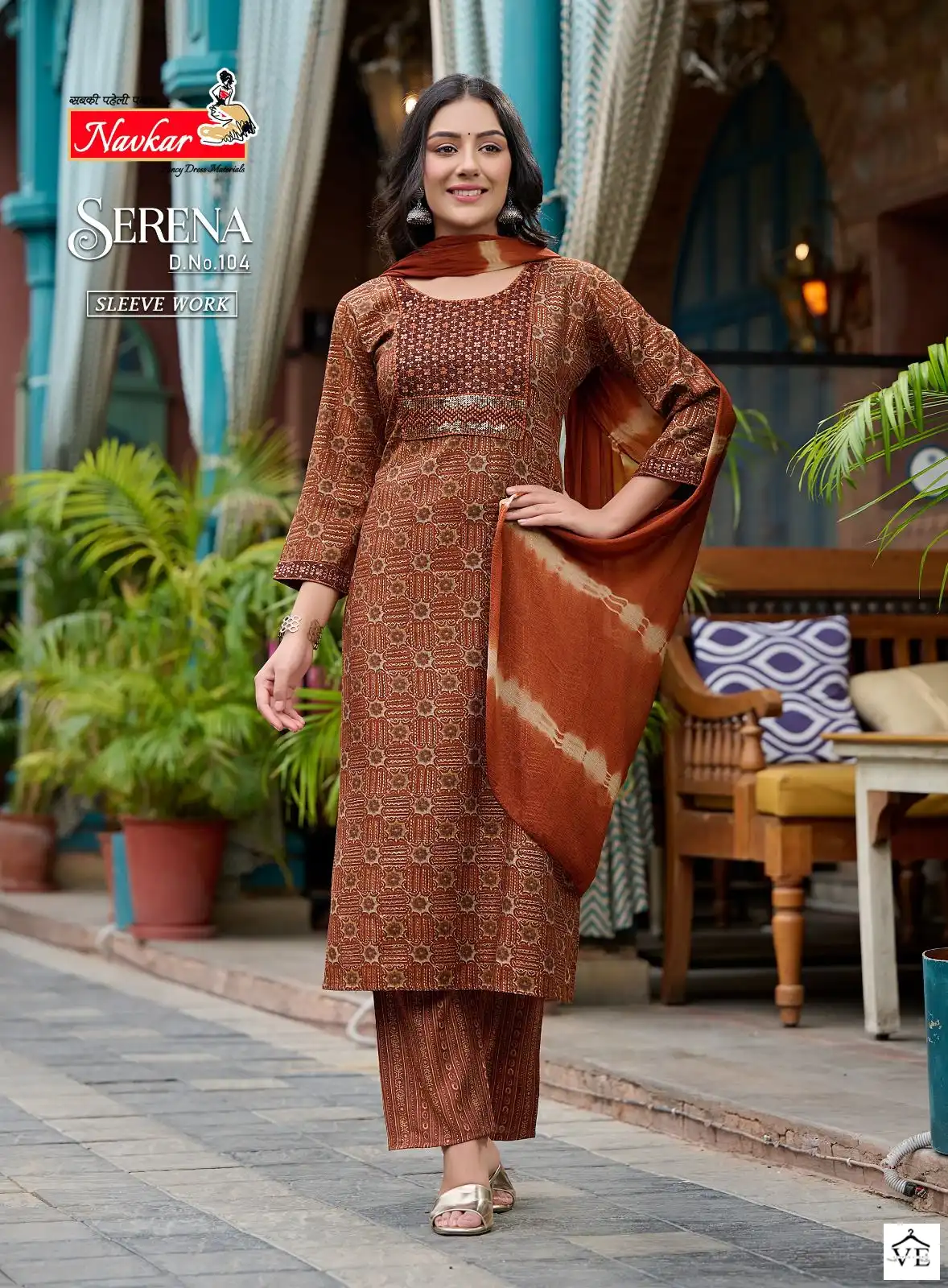 Navkar Serena Rayon Foil Print Wholesale Readymade Salwar Suit Catalog — Wholesale Salwar Suits, MPA wholesale from Surat — view 6