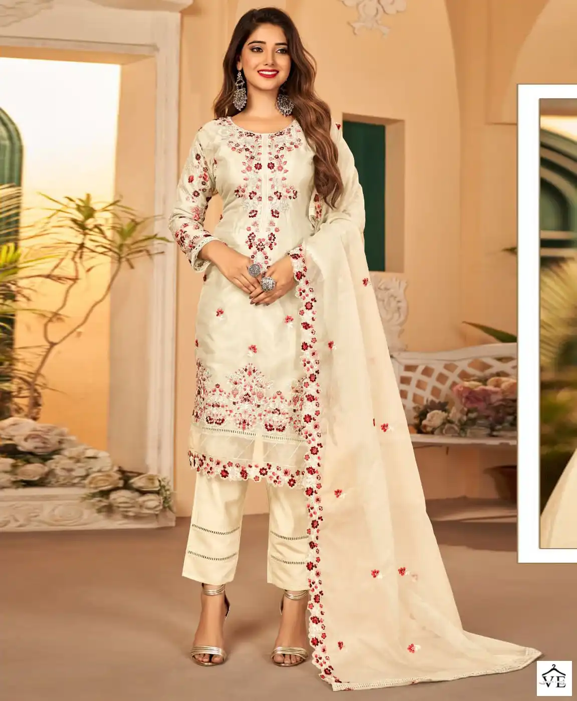 Serine S 163 Organza Wholesale Pakistani Readymade Salwar Suit Catalog — Wholesale Salwar Suits, MPA wholesale from Surat — view 1