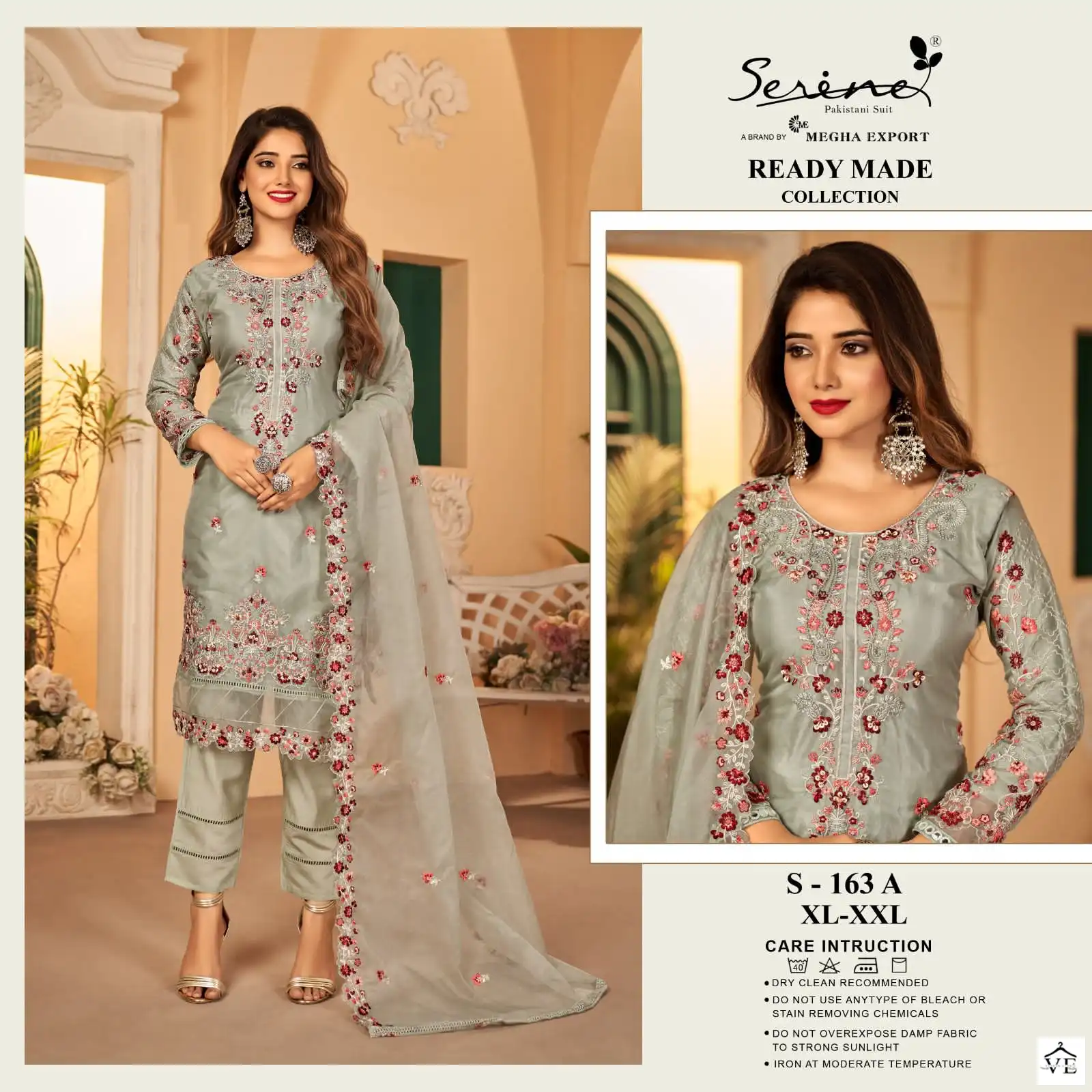 Serine S 163 Organza Wholesale Pakistani Readymade Salwar Suit Catalog — Wholesale Salwar Suits, MPA wholesale from Surat - Gallery Image 3