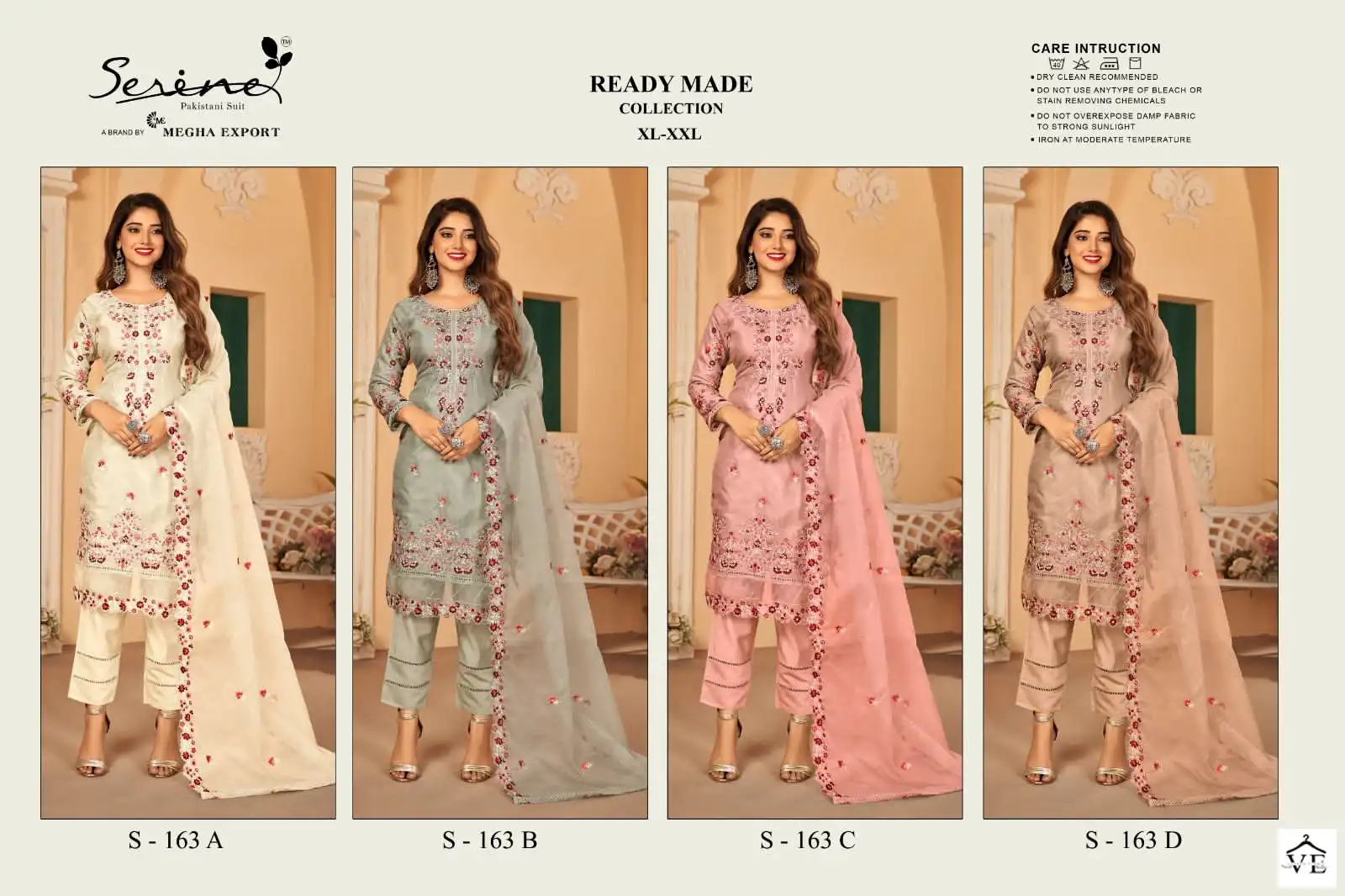 Serine S 163 Organza Wholesale Pakistani Readymade Salwar Suit Catalog — Wholesale Salwar Suits, MPA wholesale from Surat — view 5