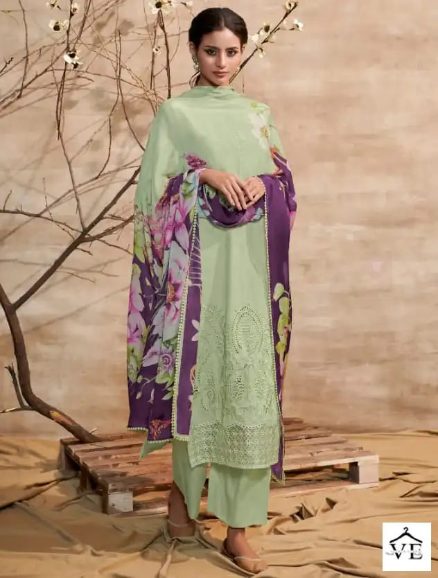 Kimora Shabiba Pure Cotton Satin Wholesale Designer Salwar Suit Catalog — Wholesale Salwar Suits, MPA wholesale from Surat — view 1