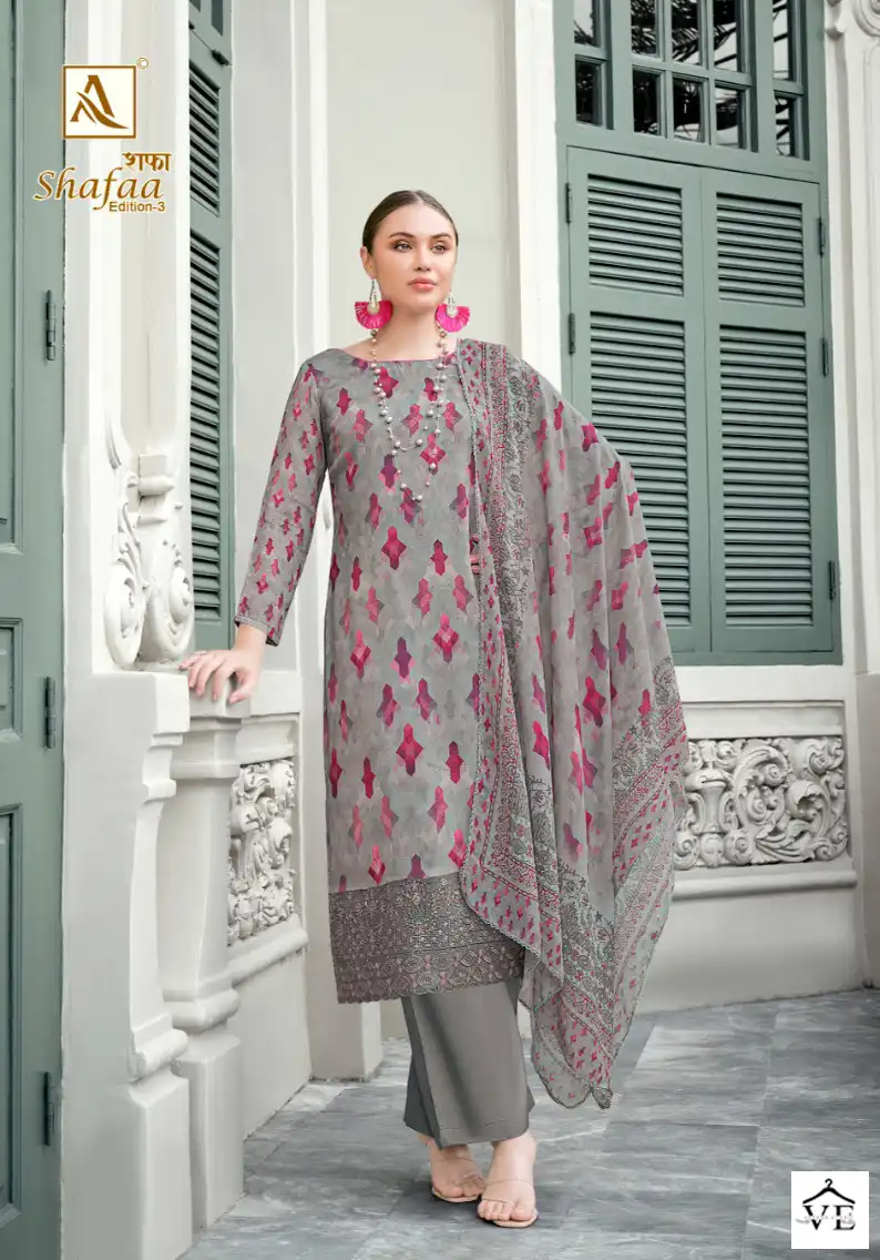 Alok Suits Shafaa Vol 3 Jam Cotton Wholesale Salwar Suit Catalog — Wholesale Salwar Suits, MPA wholesale from Surat - Gallery Image 2