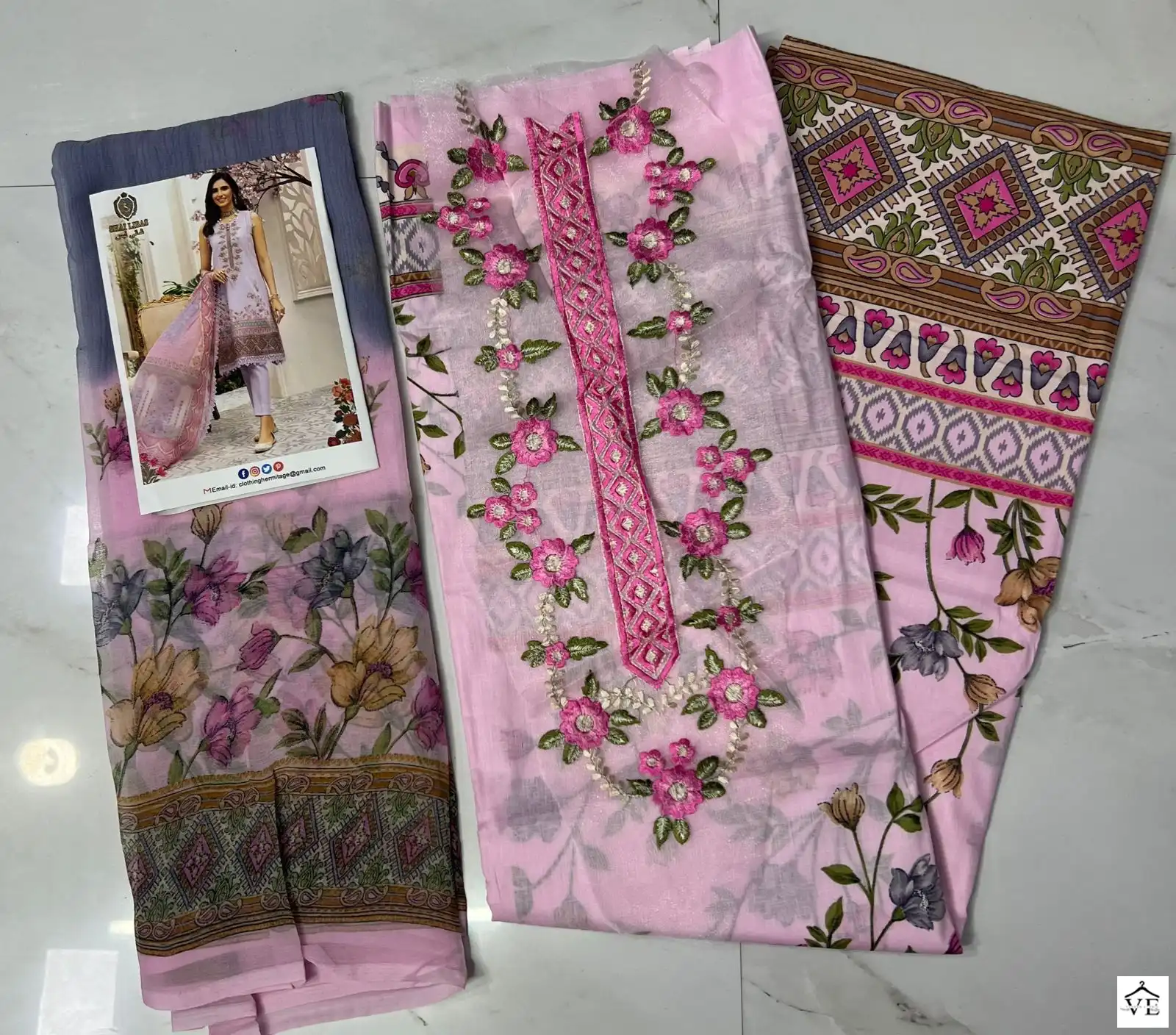 Saadia Noor Shai Libaas Pure Cambric Cotton Wholesale Pakistani Salwar Suit Catalog — Wholesale Salwar Suits, MPA wholesale from Surat - Gallery Image 9