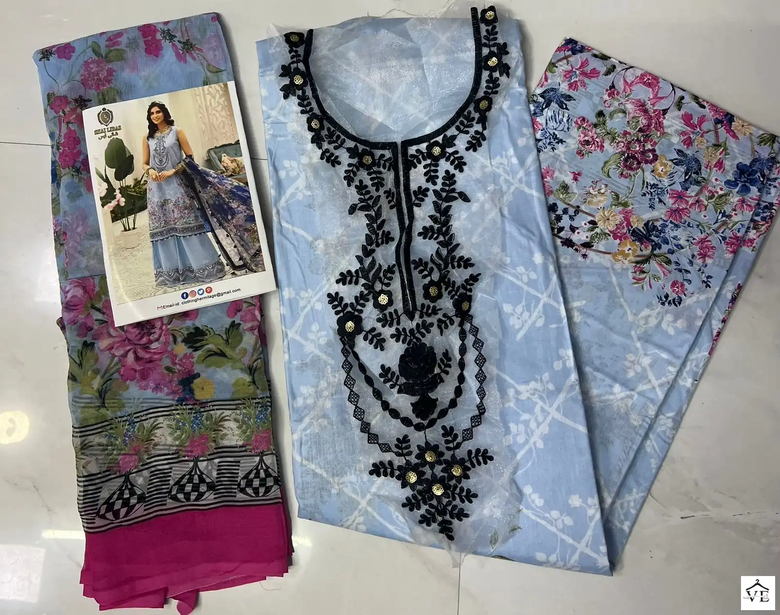 Saadia Noor Shai Libaas Pure Cambric Cotton Wholesale Pakistani Salwar Suit Catalog — Wholesale Salwar Suits, MPA wholesale from Surat - Gallery Image 10
