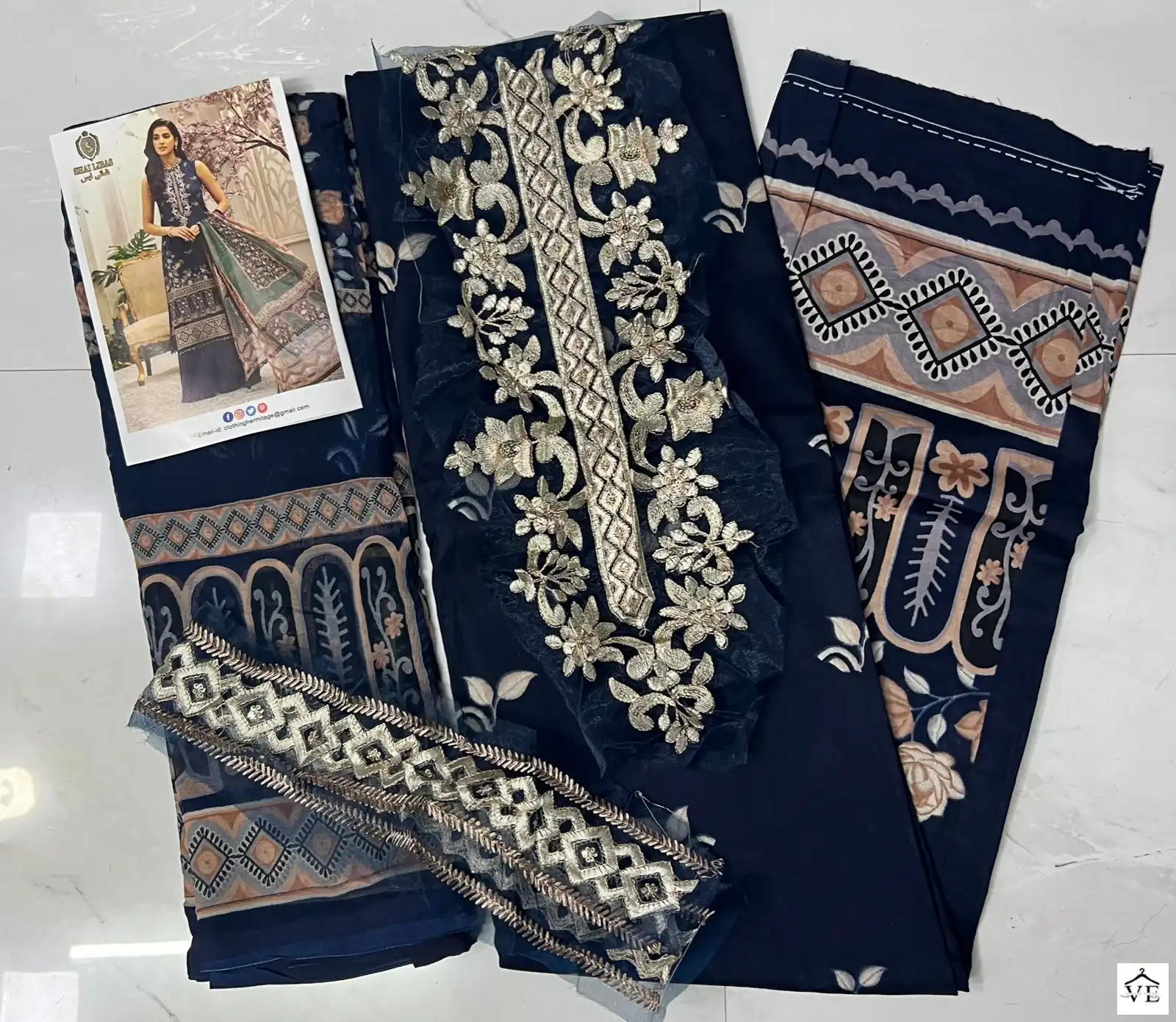 Saadia Noor Shai Libaas Pure Cambric Cotton Wholesale Pakistani Salwar Suit Catalog — Wholesale Salwar Suits, MPA wholesale from Surat - Gallery Image 11