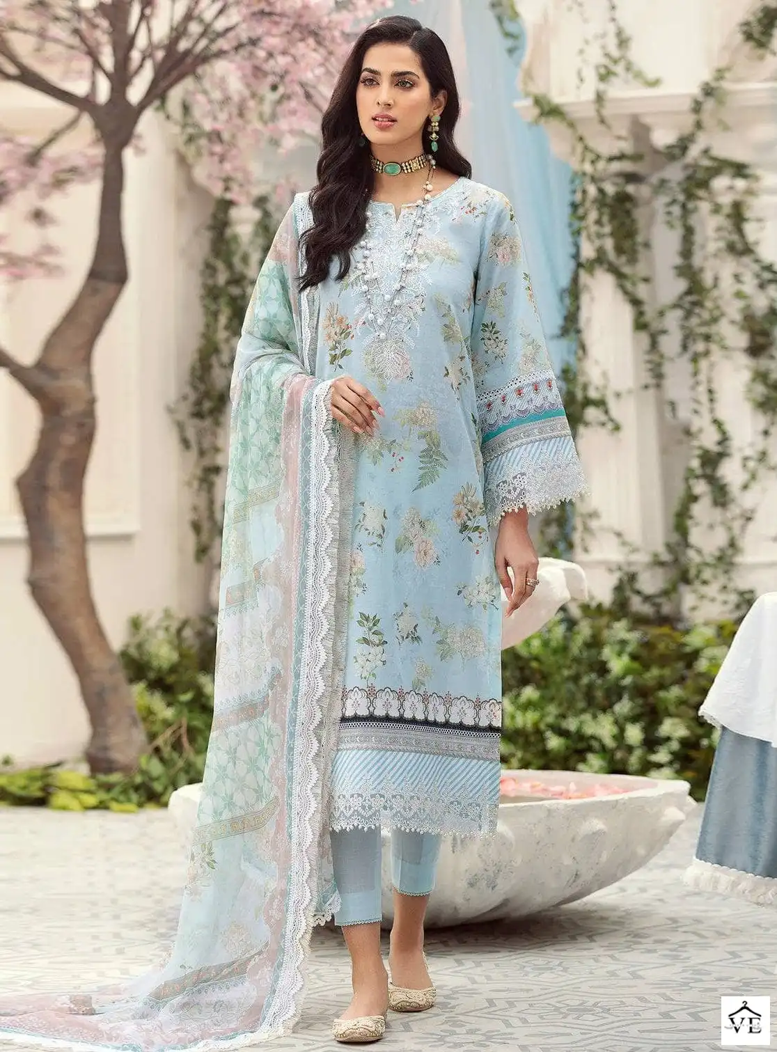 Saadia Noor Shai Libaas Pure Cambric Cotton Wholesale Pakistani Salwar Suit Catalog — Wholesale Salwar Suits, MPA wholesale from Surat — view 1