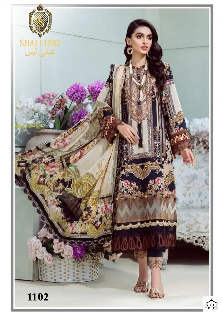 Saadia Noor Shai Libaas Pure Cambric Cotton Wholesale Pakistani Salwar Suit Catalog — Wholesale Salwar Suits, MPA wholesale from Surat - Gallery Image 5