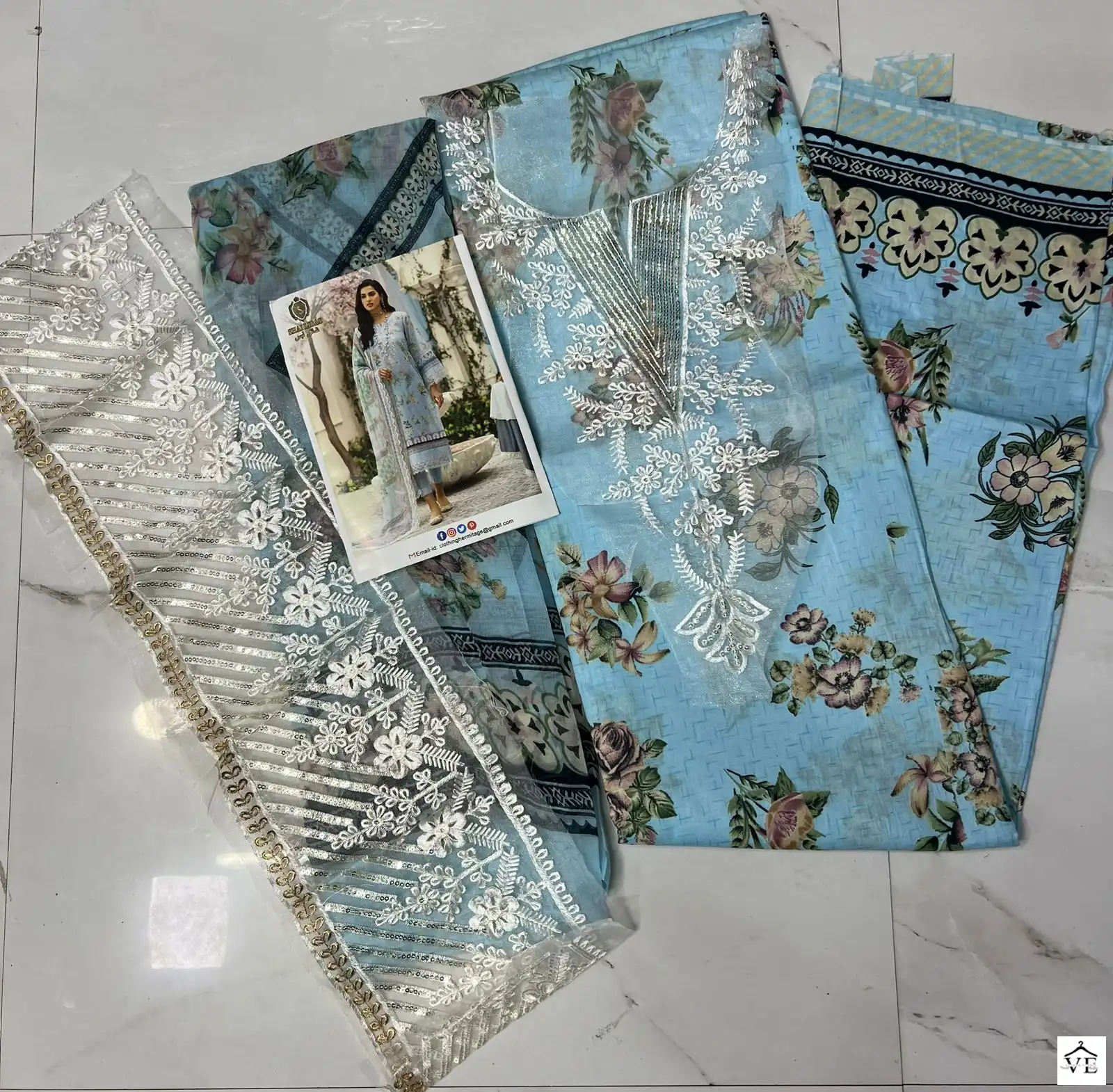 Saadia Noor Shai Libaas Pure Cambric Cotton Wholesale Pakistani Salwar Suit Catalog — Wholesale Salwar Suits, MPA wholesale from Surat - Gallery Image 8