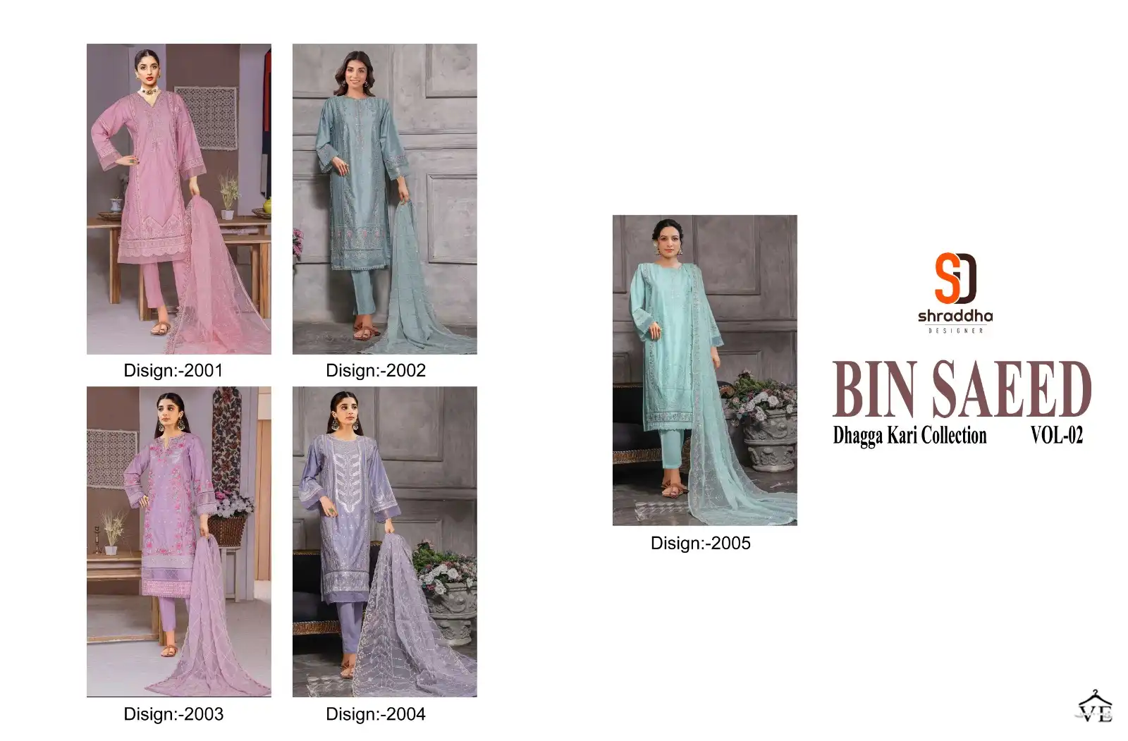Sharaddha Bin Saeed Dhaggakari Collection Vol 2 Cotton Wholesale Pakistani Salwar Suit Catalog — Wholesale Salwar Suits, MPA wholesale from Surat — view 6