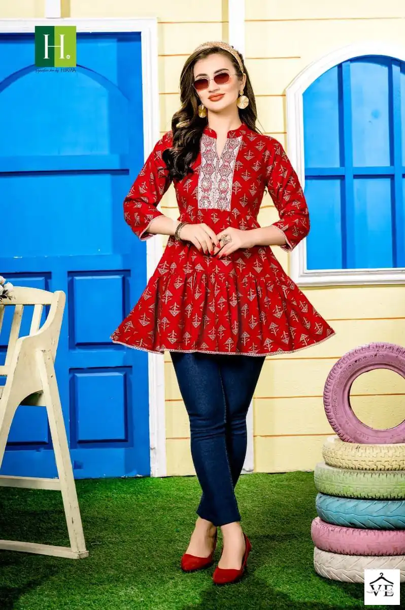 Hirwa Shefali Vol 2 Rayon Wholesale Kurtis Catalog — Wholesale Kurtis, MPA wholesale from Surat - Gallery Image 2
