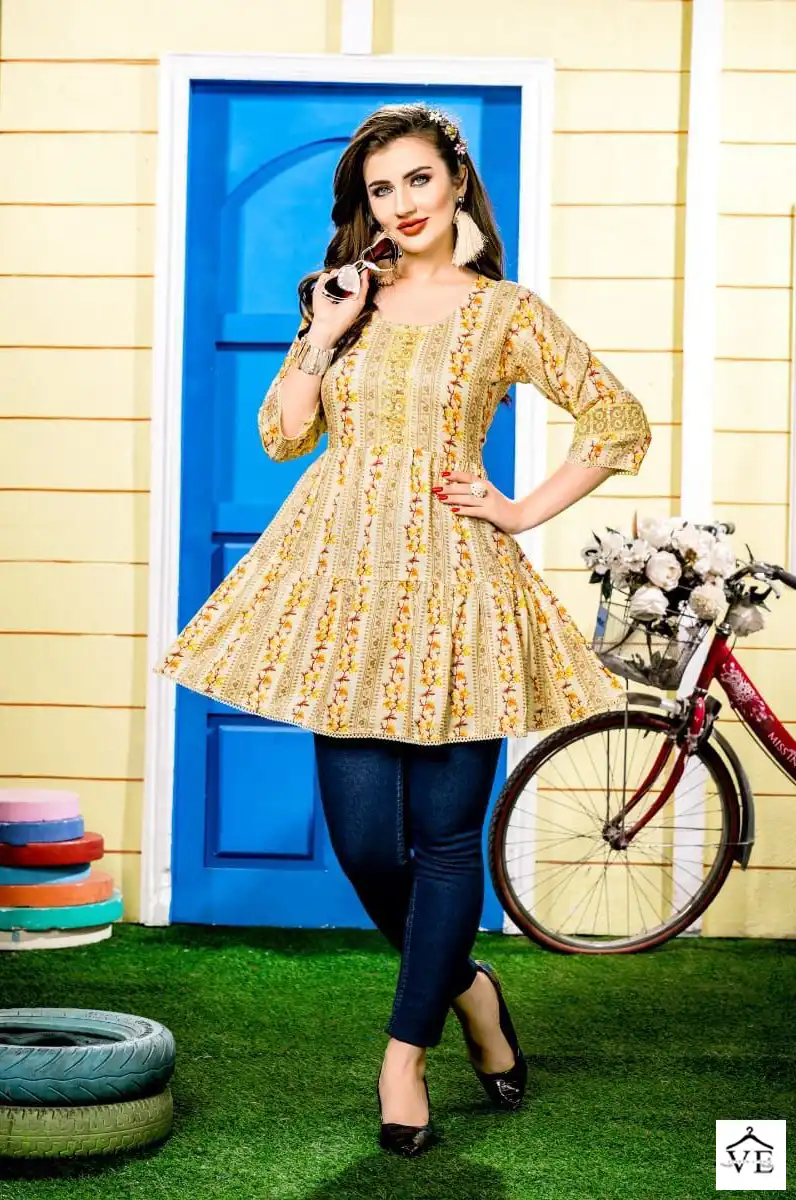 Hirwa Shefali Vol 2 Rayon Wholesale Kurtis Catalog — Wholesale Kurtis, MPA wholesale from Surat - Gallery Image 5