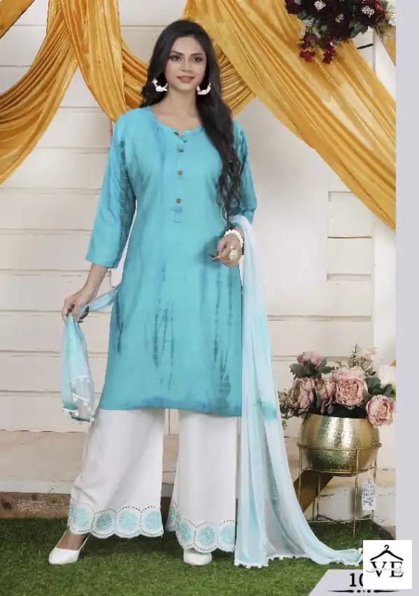 Manjeera Shibori Rayon Wholesale Readymade Salwar Suit Catalog — Wholesale Salwar Suits, MPA wholesale from Surat — view 2