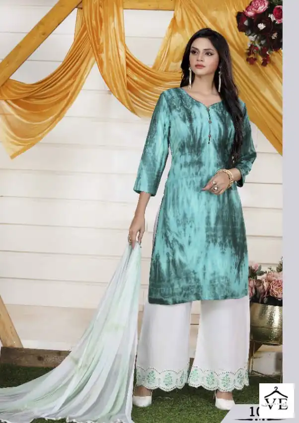 Manjeera Shibori Rayon Wholesale Readymade Salwar Suit Catalog — Wholesale Salwar Suits, MPA wholesale from Surat — view 4