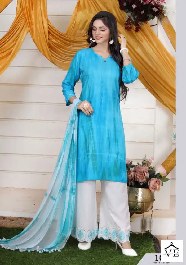 Manjeera Shibori Rayon Wholesale Readymade Salwar Suit Catalog — Wholesale Salwar Suits, MPA wholesale from Surat — view 5