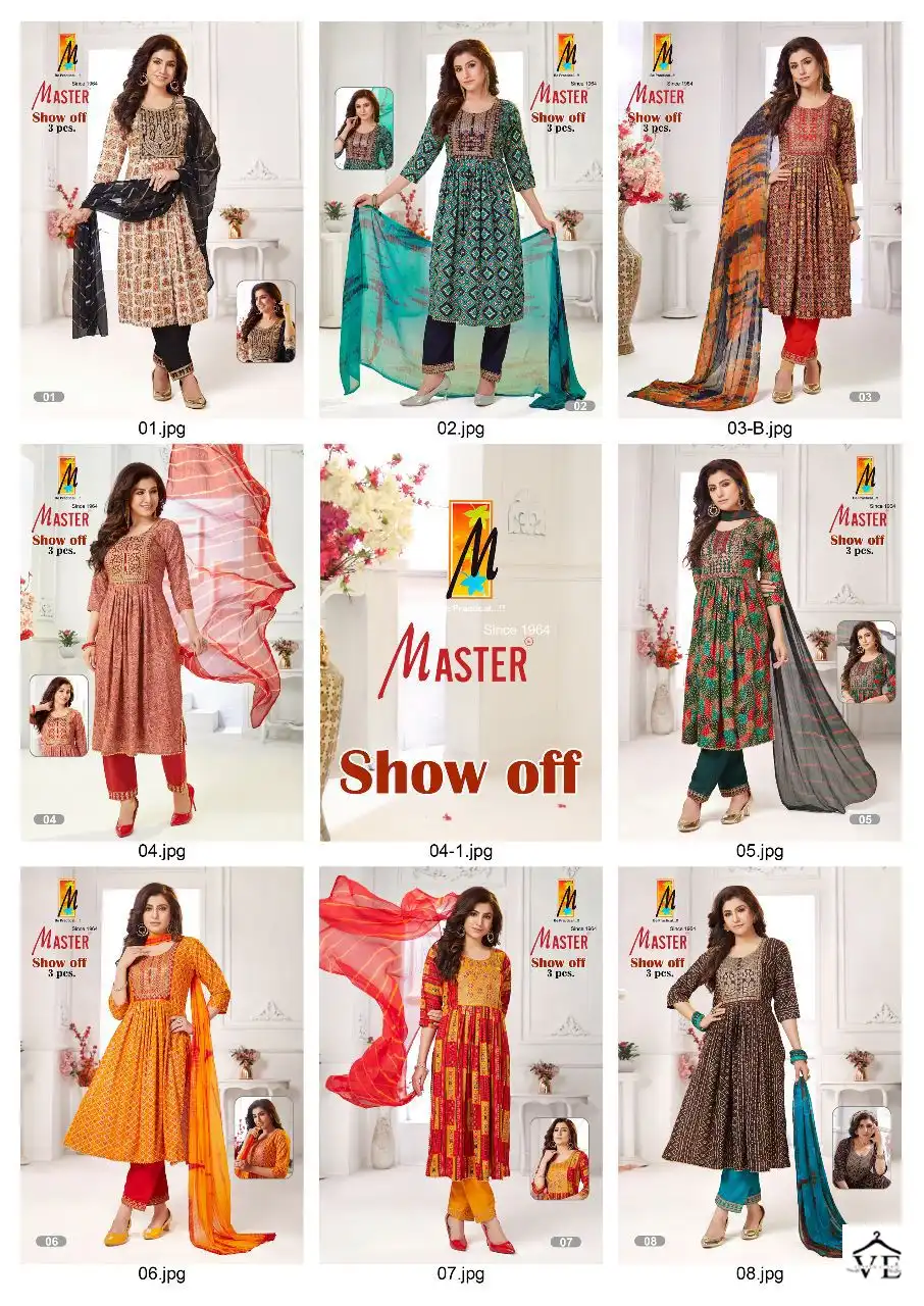 Master Show Off Rayon Wholesale Readymade Salwar Suit Catalog — Wholesale Salwar Suits, MPA wholesale from Surat — view 9
