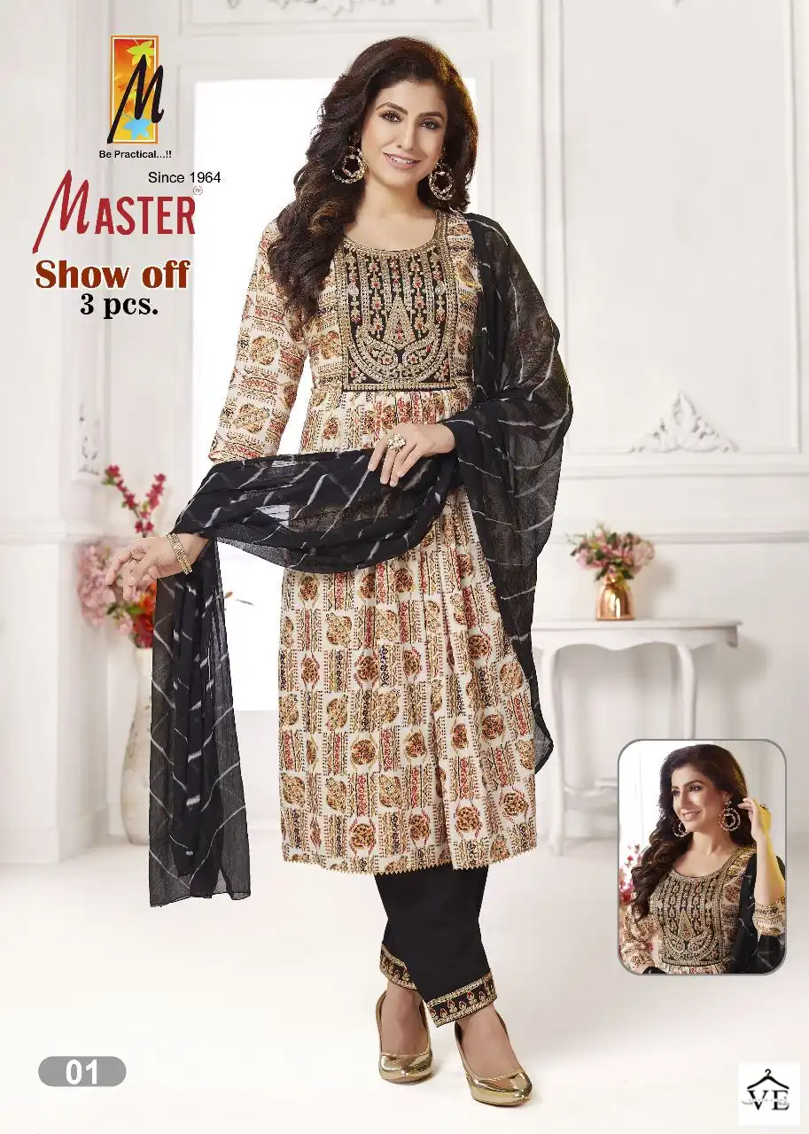 Master Show Off Rayon Wholesale Readymade Salwar Suit Catalog — Wholesale Salwar Suits, MPA wholesale from Surat - Gallery Image 2