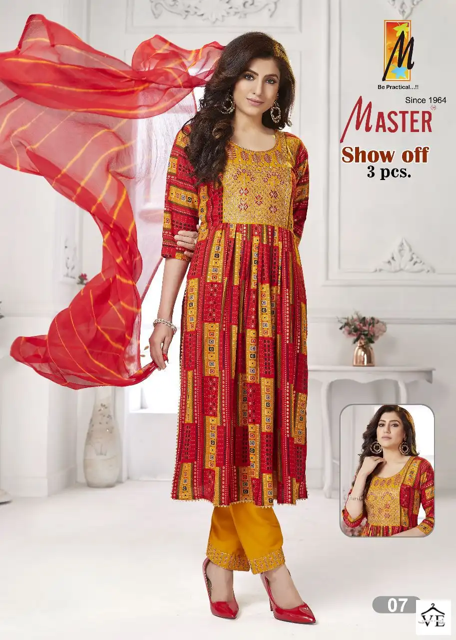 Master Show Off Rayon Wholesale Readymade Salwar Suit Catalog — Wholesale Salwar Suits, MPA wholesale from Surat - Gallery Image 3