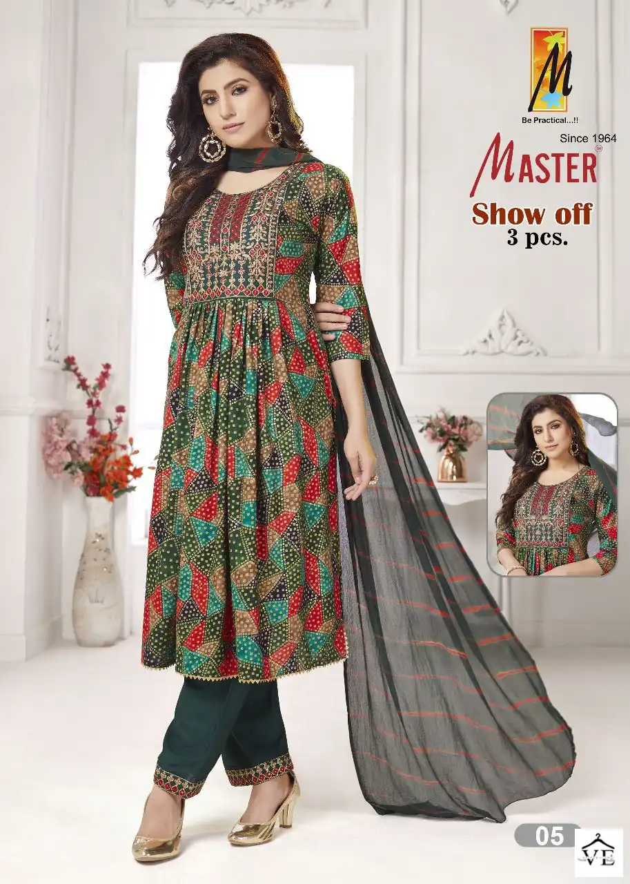 Master Show Off Rayon Wholesale Readymade Salwar Suit Catalog — Wholesale Salwar Suits, MPA wholesale from Surat - Gallery Image 4