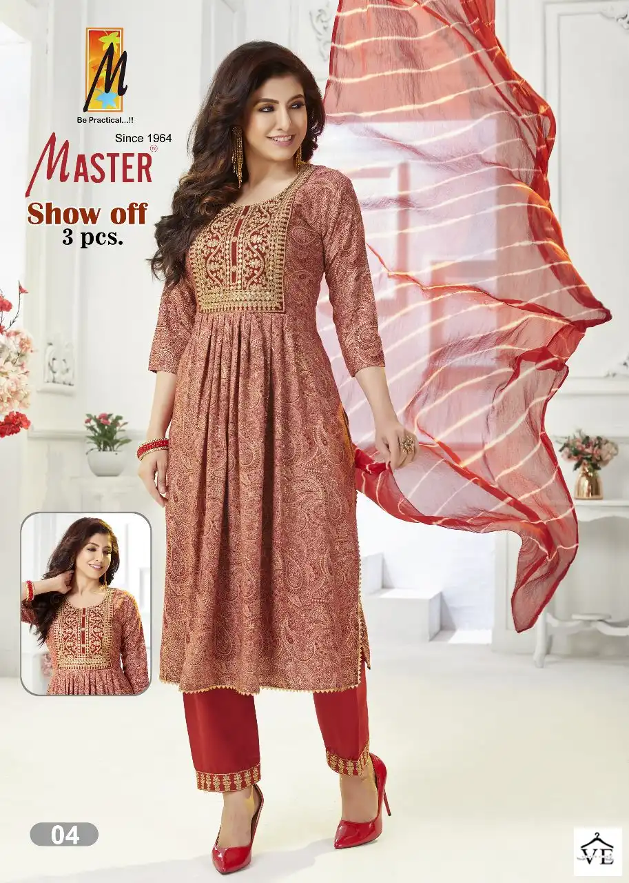 Master Show Off Rayon Wholesale Readymade Salwar Suit Catalog — Wholesale Salwar Suits, MPA wholesale from Surat - Gallery Image 5