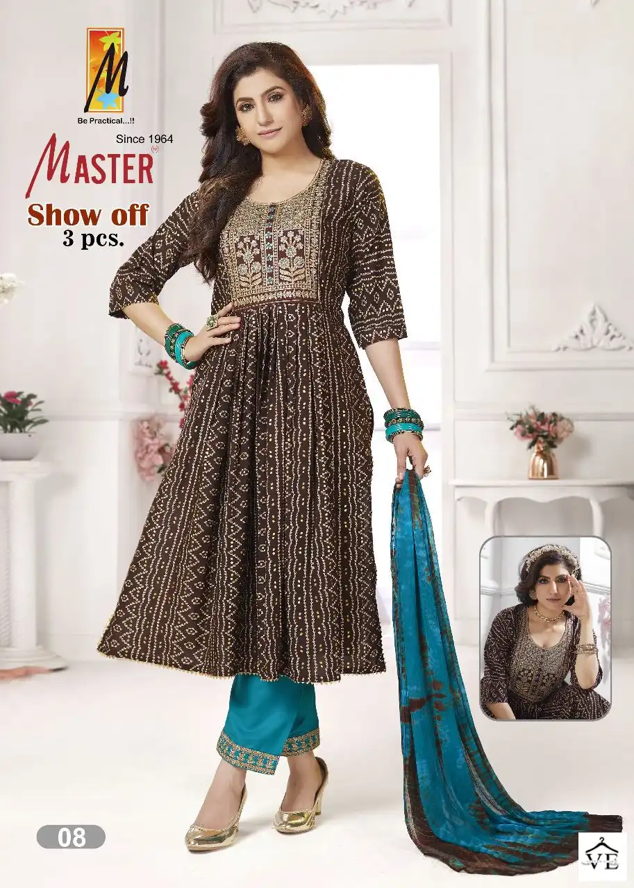 Master Show Off Rayon Wholesale Readymade Salwar Suit Catalog — Wholesale Salwar Suits, MPA wholesale from Surat - Gallery Image 6
