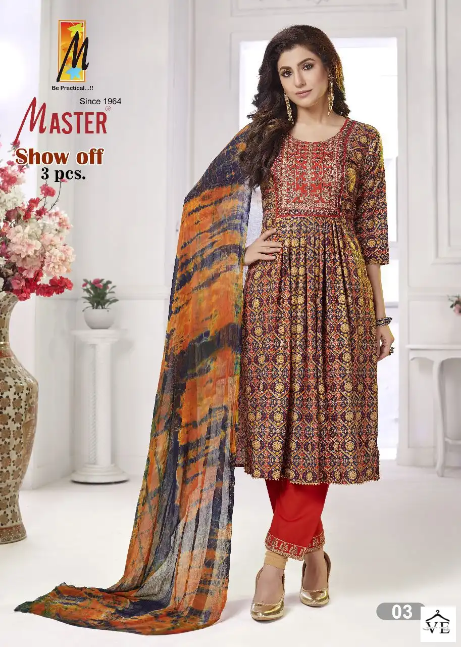 Master Show Off Rayon Wholesale Readymade Salwar Suit Catalog — Wholesale Salwar Suits, MPA wholesale from Surat - Gallery Image 8