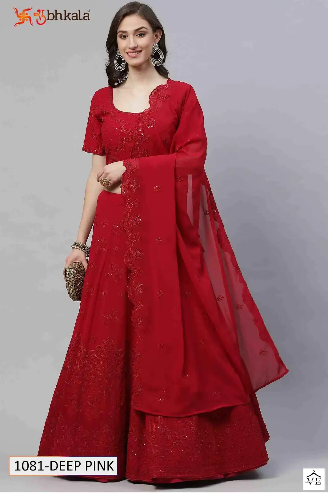 Shubhkala Fancy Georgette, Cotton Wholesale Semi Stitched Lehenga Catalog — Wholesale Lehenga, MPA wholesale from Surat - Gallery Image 4