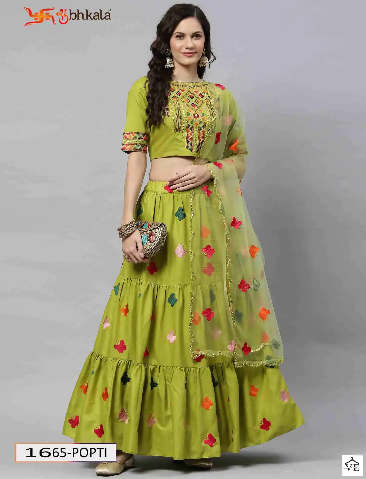Shubhkala Fancy Georgette, Cotton Wholesale Semi Stitched Lehenga Catalog — Wholesale Lehenga, MPA wholesale from Surat — view 1
