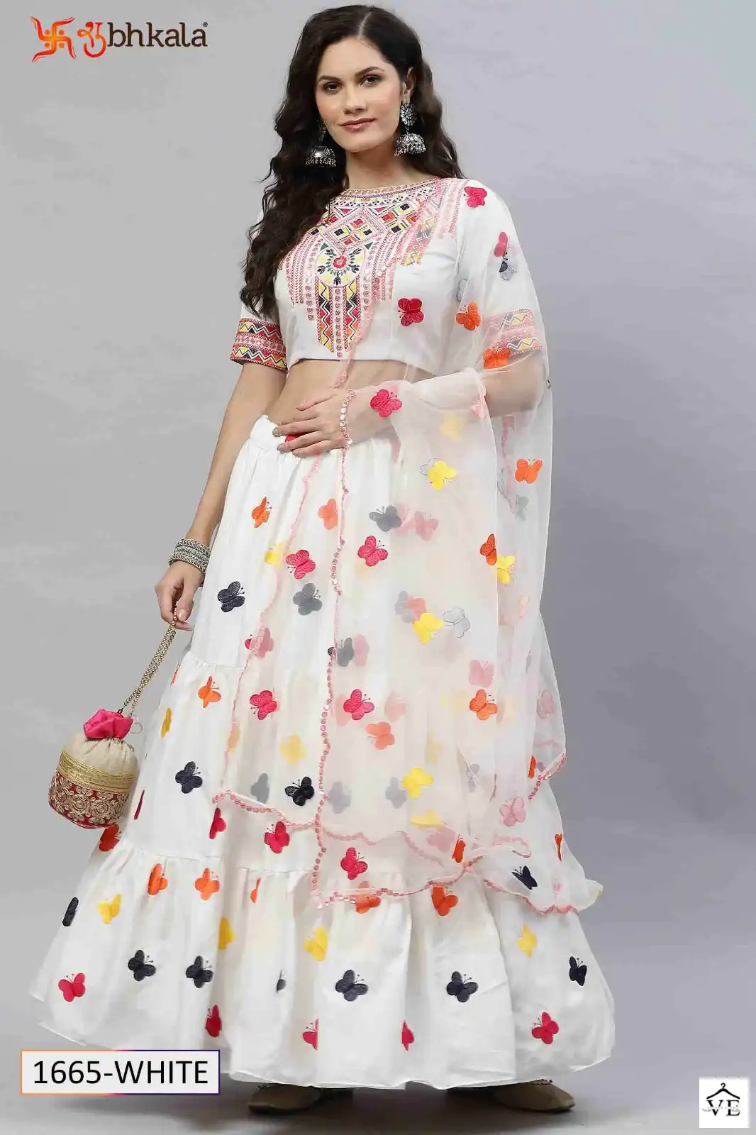 Shubhkala Fancy Georgette, Cotton Wholesale Semi Stitched Lehenga Catalog — Wholesale Lehenga, MPA wholesale from Surat - Gallery Image 3