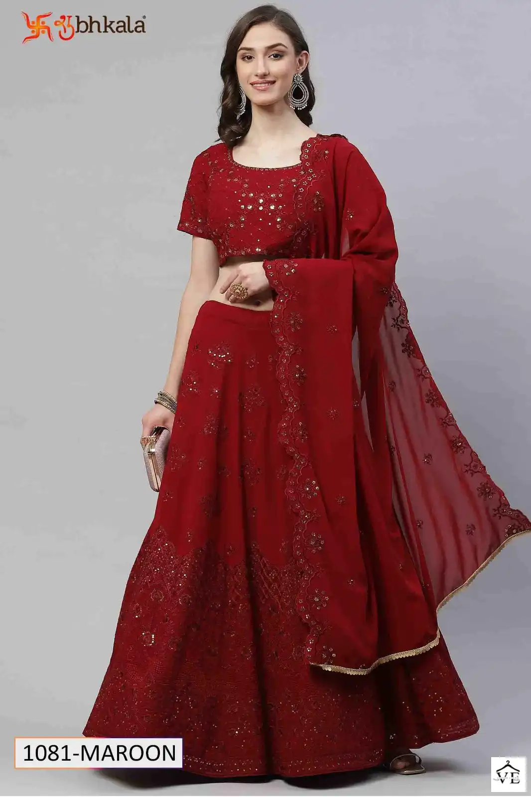 Shubhkala Fancy Georgette, Cotton Wholesale Semi Stitched Lehenga Catalog — Wholesale Lehenga, MPA wholesale from Surat - Gallery Image 5