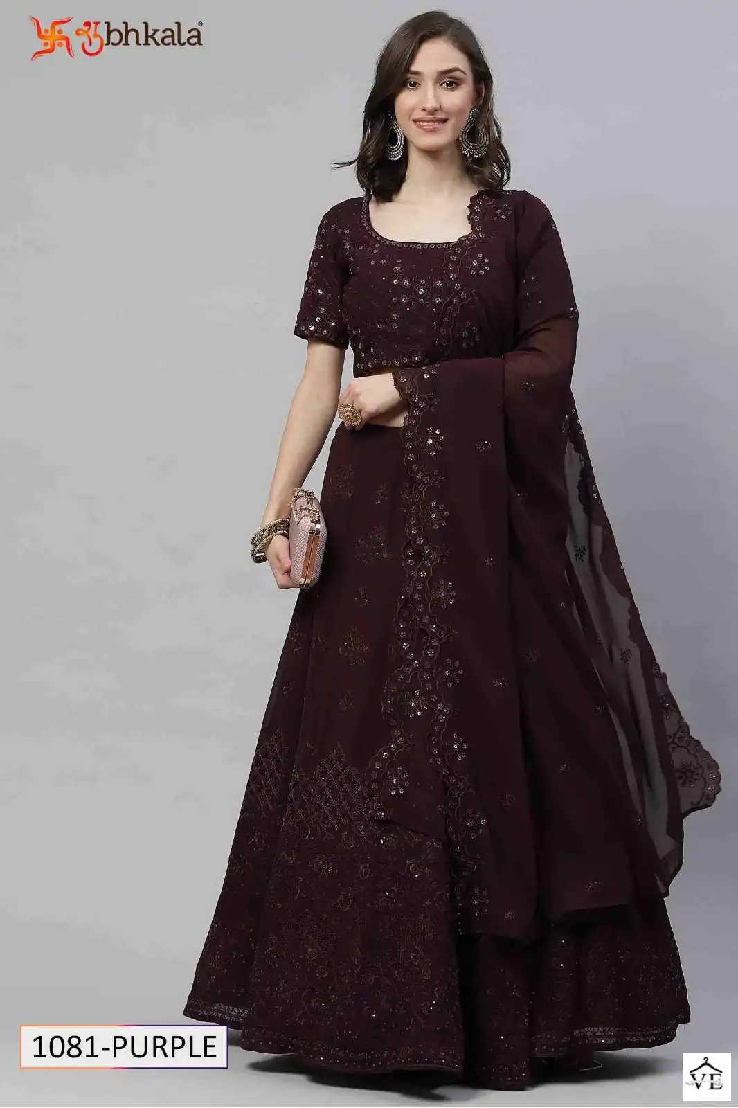 Shubhkala Fancy Georgette, Cotton Wholesale Semi Stitched Lehenga Catalog — Wholesale Lehenga, MPA wholesale from Surat - Gallery Image 7